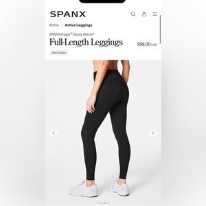 NWOT Spanx Booty Boost full length High-Waisted Leggings